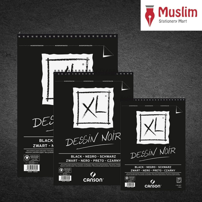 Canson XL Dessin Noir Black Paper Sketch Pad