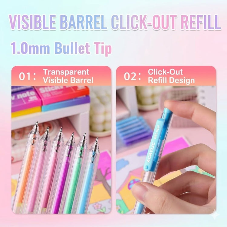 Acrylic Painting Gel Pen 48-color